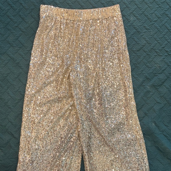 Banana Republic Sequin Pants in Silver and Cream - Picture 3 of 7